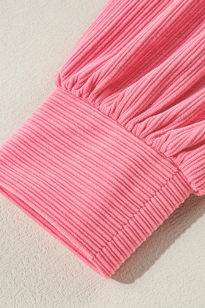 Bonbon Corduroy Flap Detail Knoopsluiting Split Shacket