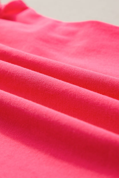 Aardbeienroze gegolfde brede bandjes slanke tanktop