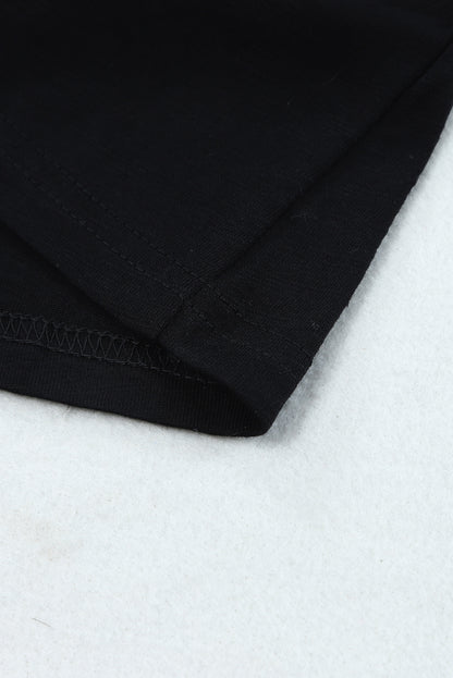 Zwarte basic effen tanktop met ronde hals