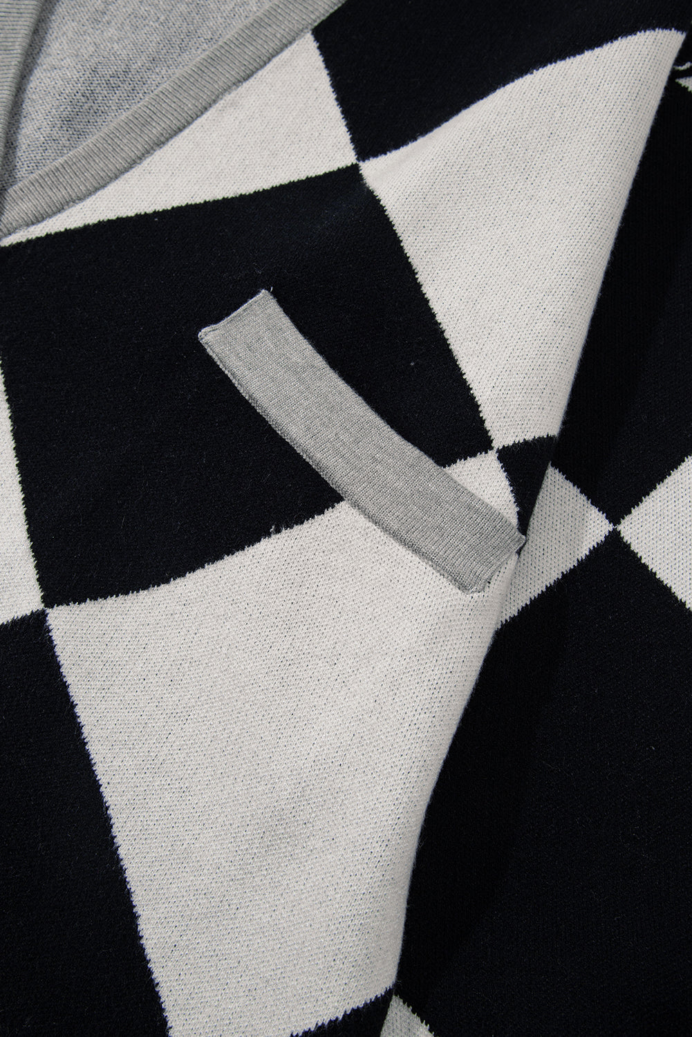 Zwart colorblock los vest met knoop en knoop