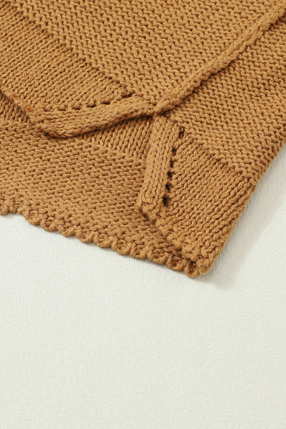Bruine slouchy getextureerde gebreide losse trui
