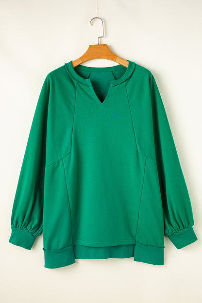 Helder groen blootgestelde naad gemak druppel schouder plus sweatshirt