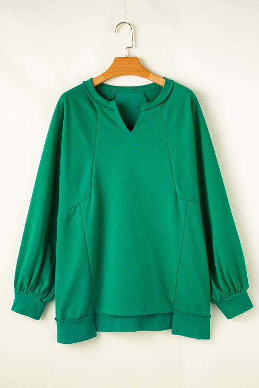 Helder groen blootgestelde naad gemak druppel schouder plus sweatshirt