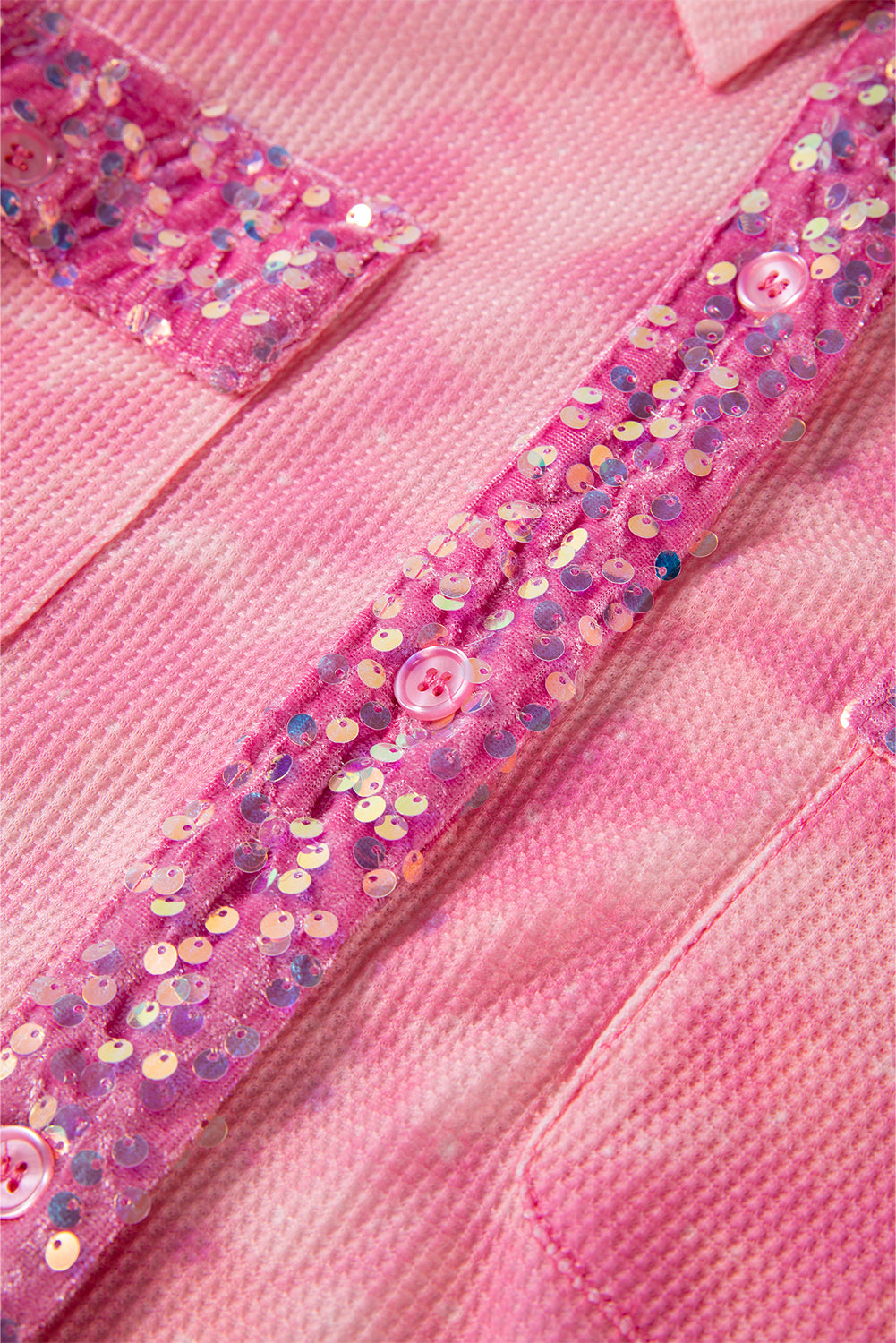 Abrikoosroze minerale wassing met pailletten en patchwork met klepzak