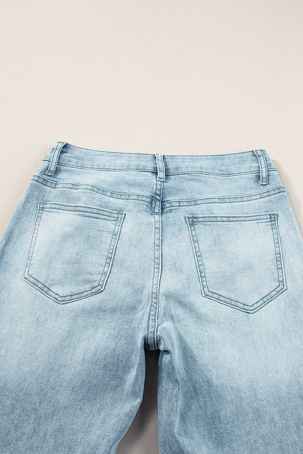 Dusk Blue Acid Wash Extra wijde pijpen, lange jeans met hoge taille