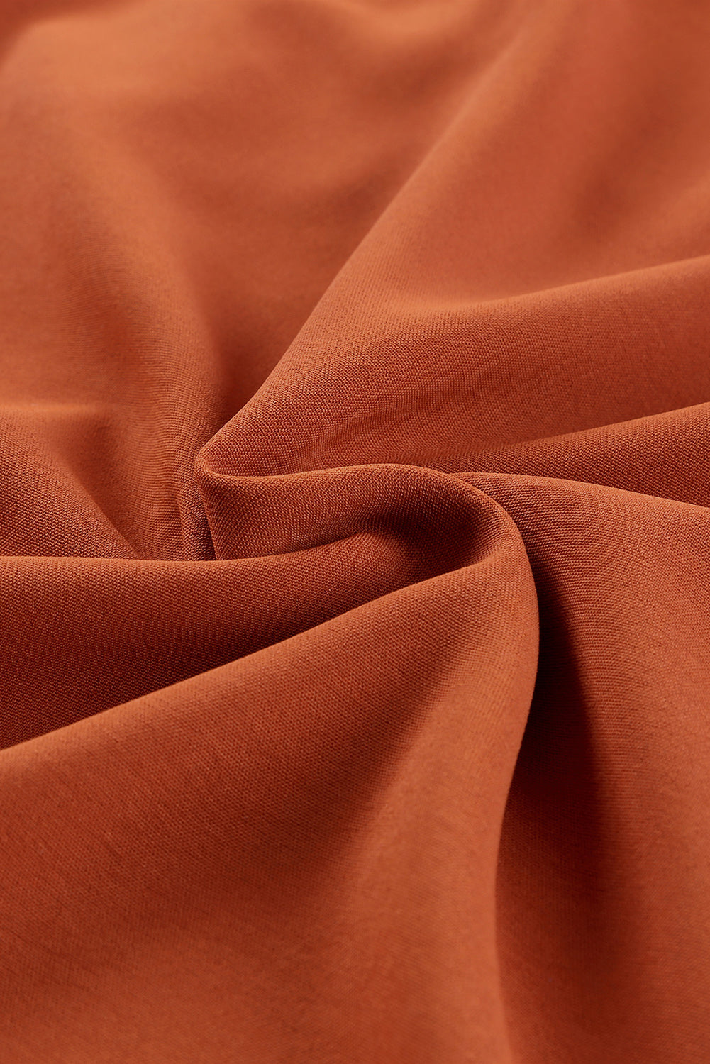 Oranje geplooide geplooide blouse met V-hals en knopen