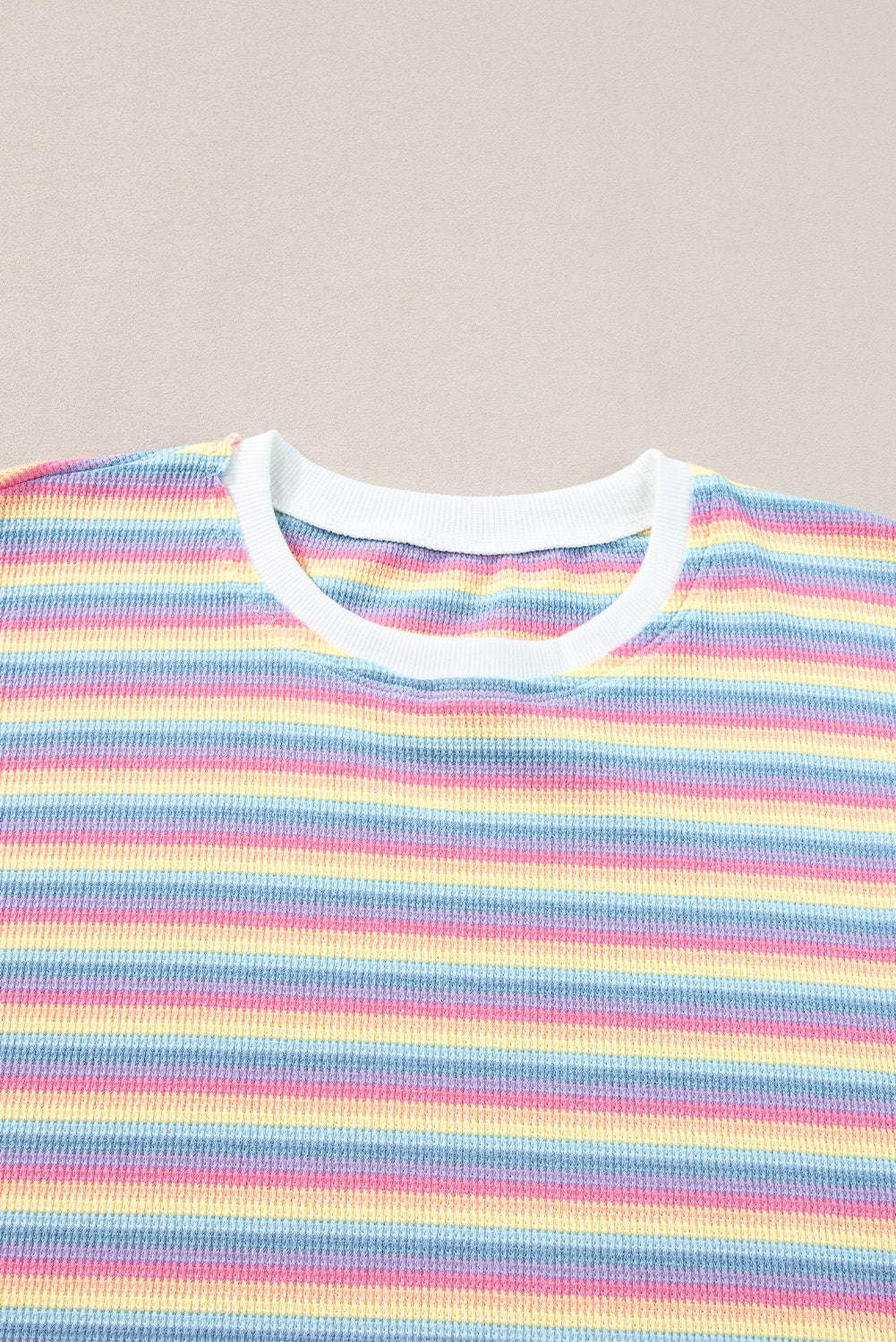 Roze gestreepte regenboog T-shirt met kwastjes en wijde pijpen broekenset