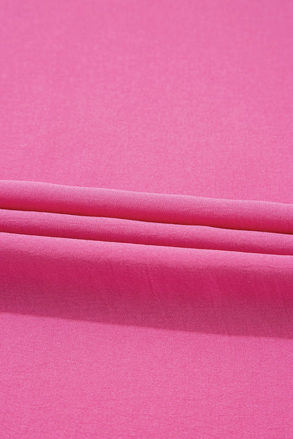 Rose effen kleur gesmokte blouse met pofmouwen