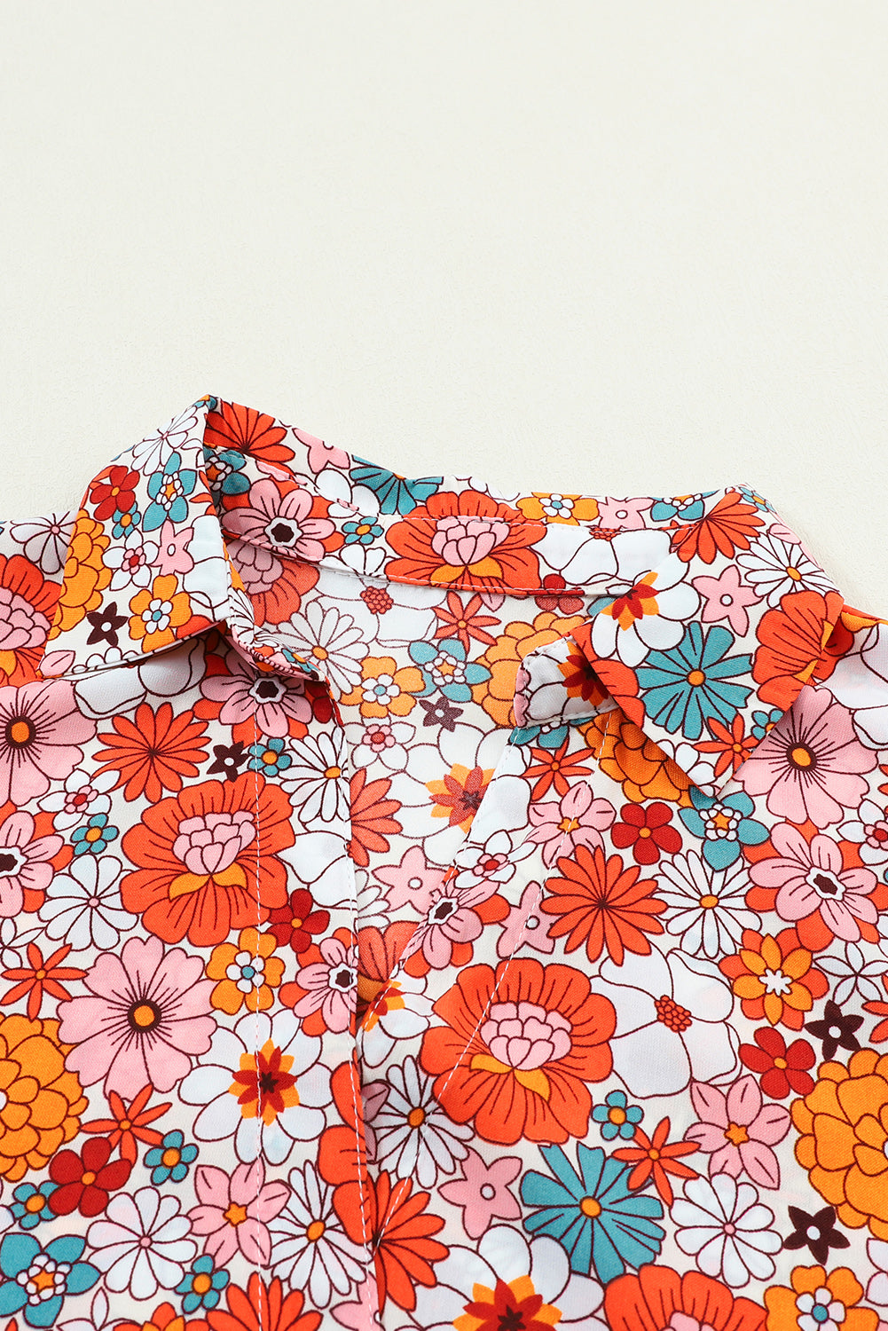 Veelkleurige Boho gebloemde jurk met lange mouwen en ruches