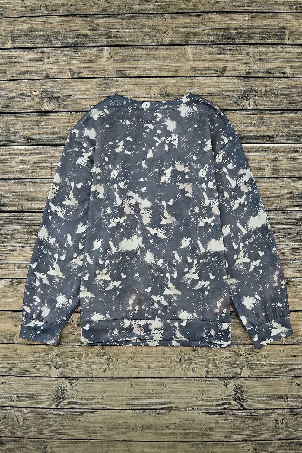 Veelkleurige vintage gebleekte tie-dye top met lange mouwen