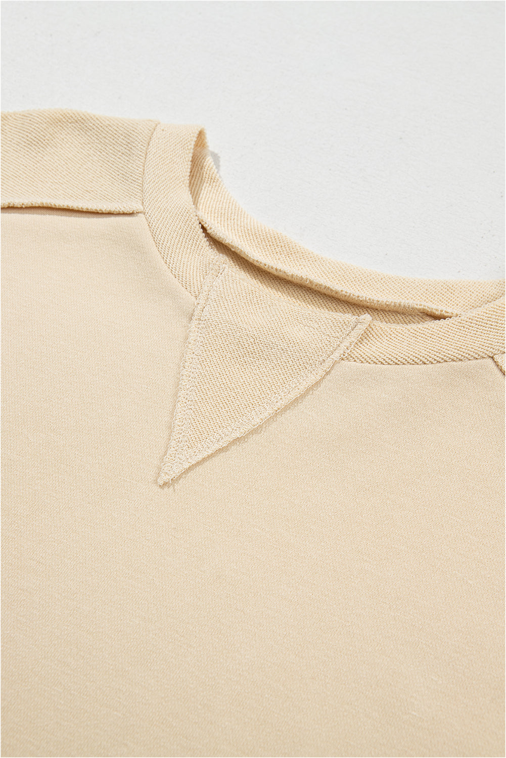 Beige Splicing Ronde Hals Pullover Sweatshirt