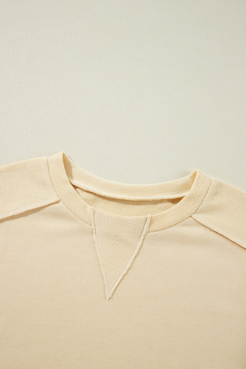 Beige Splicing Ronde Hals Pullover Sweatshirt