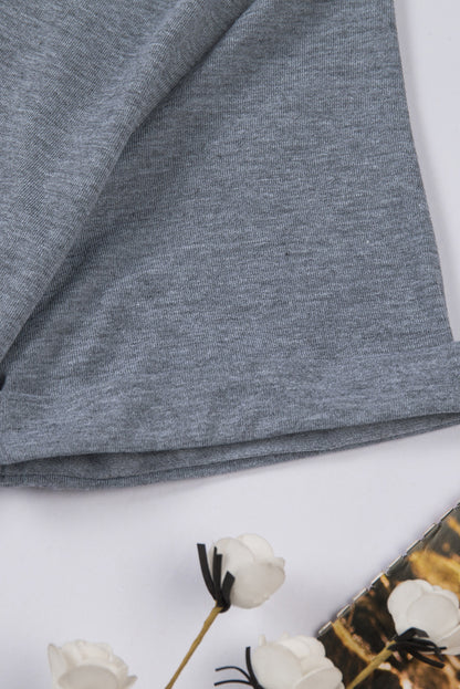 Grijs effen T-shirt met ronde hals