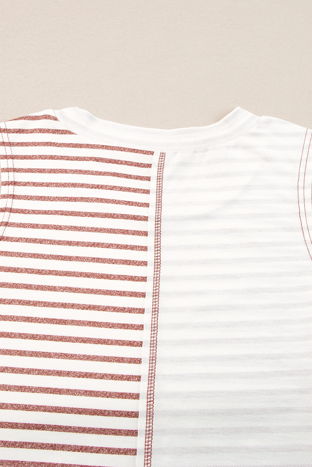 Bruine gestreepte colorblock losse tanktop