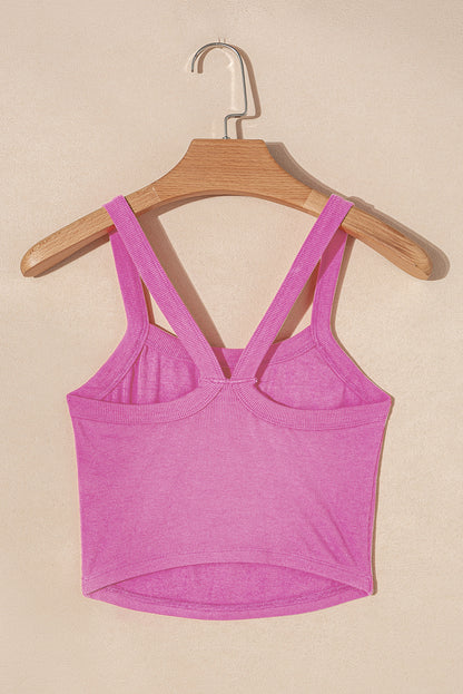Bonbon atletische geribbelde cropped cami-top
