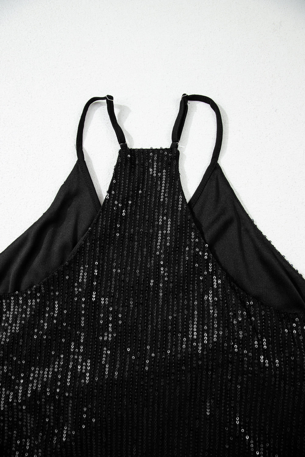 Zwarte racerback tanktop met pailletten