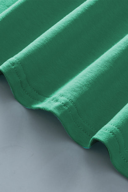 Mintgroene slanke tanktop met ruches en brede bandjes