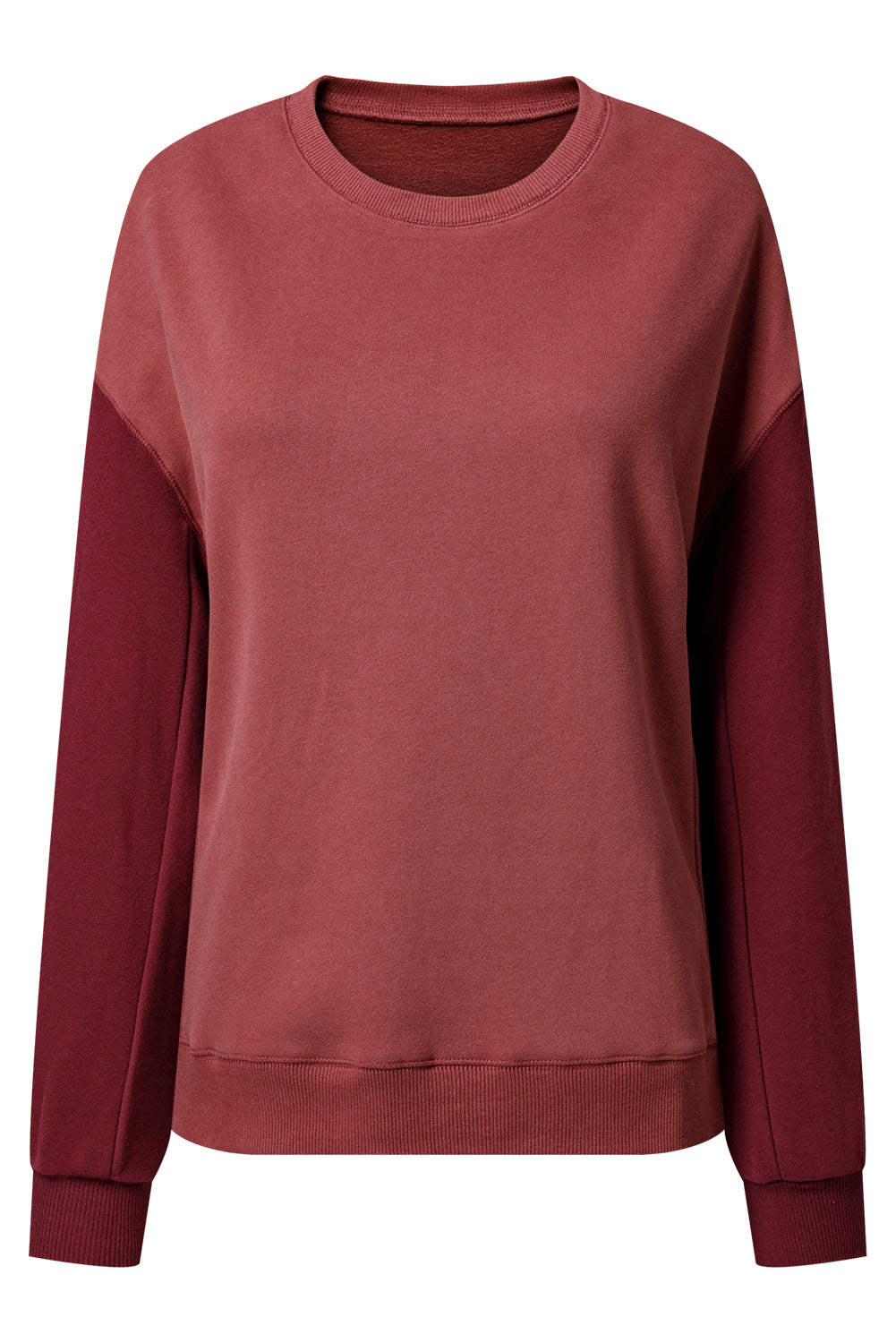 Gold Flame Two Tone Patchwork Drop Shoulder Pullover Sweatshirt