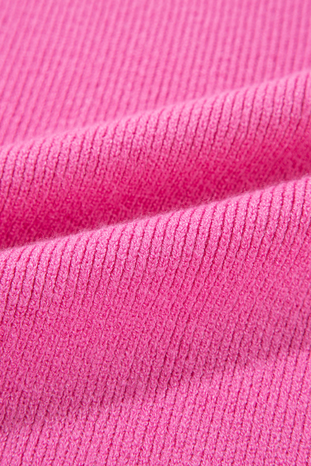 Roze geribbelde gebreide trui met contrasterende mouwen