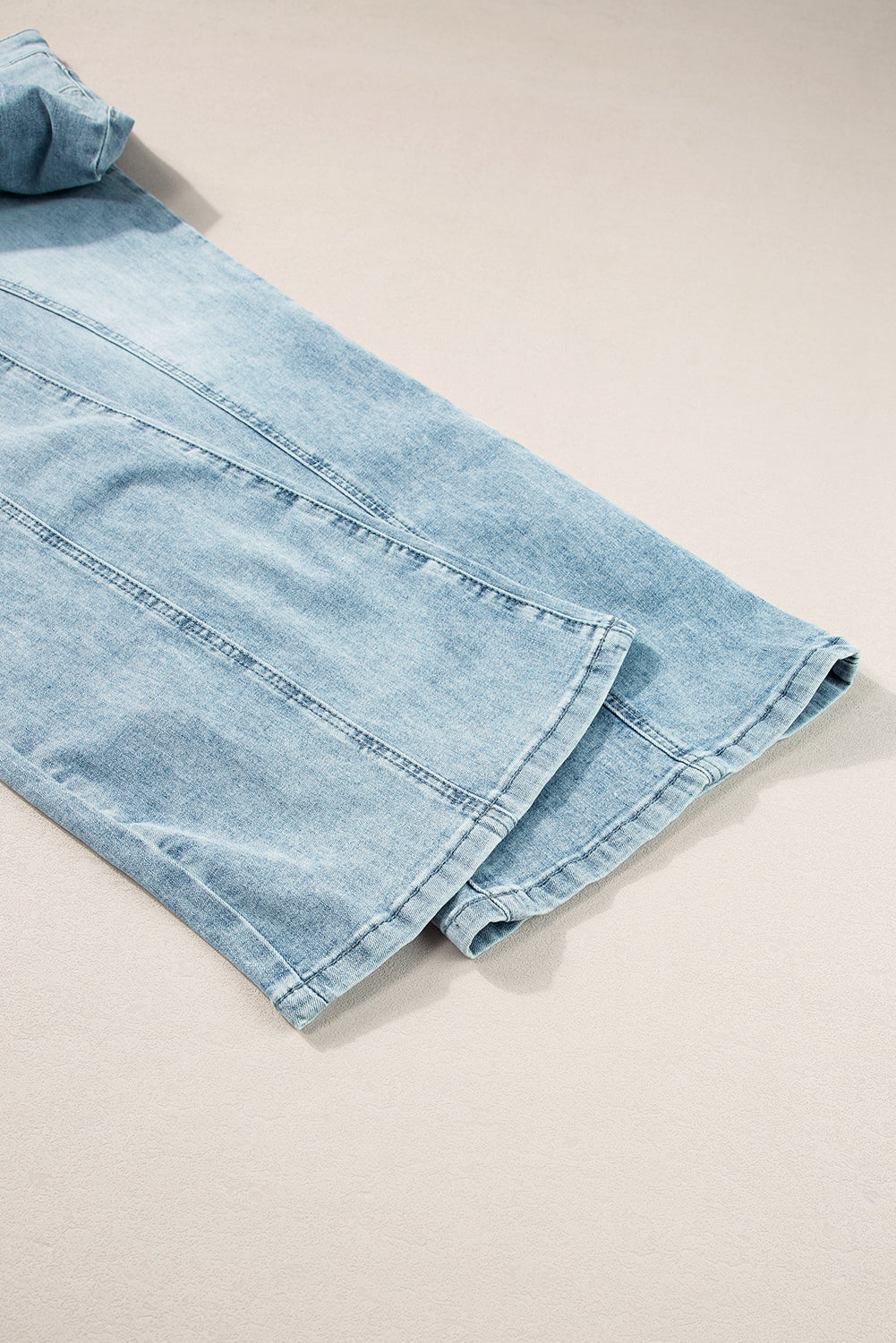 Dusk Blue Acid Wash Extra wijde pijpen, lange jeans met hoge taille