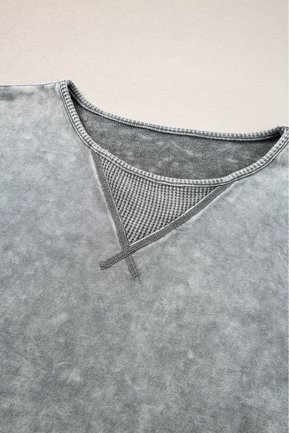 Filippijns grijs mineraal gewassen oversized T-shirt met zichtbare naad en verlaagde schouder