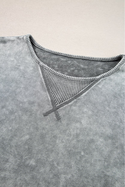 Filippijns grijs mineraal gewassen oversized T-shirt met zichtbare naad en verlaagde schouder