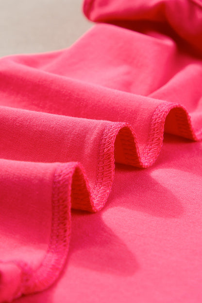 Aardbeienroze gegolfde brede bandjes slanke tanktop