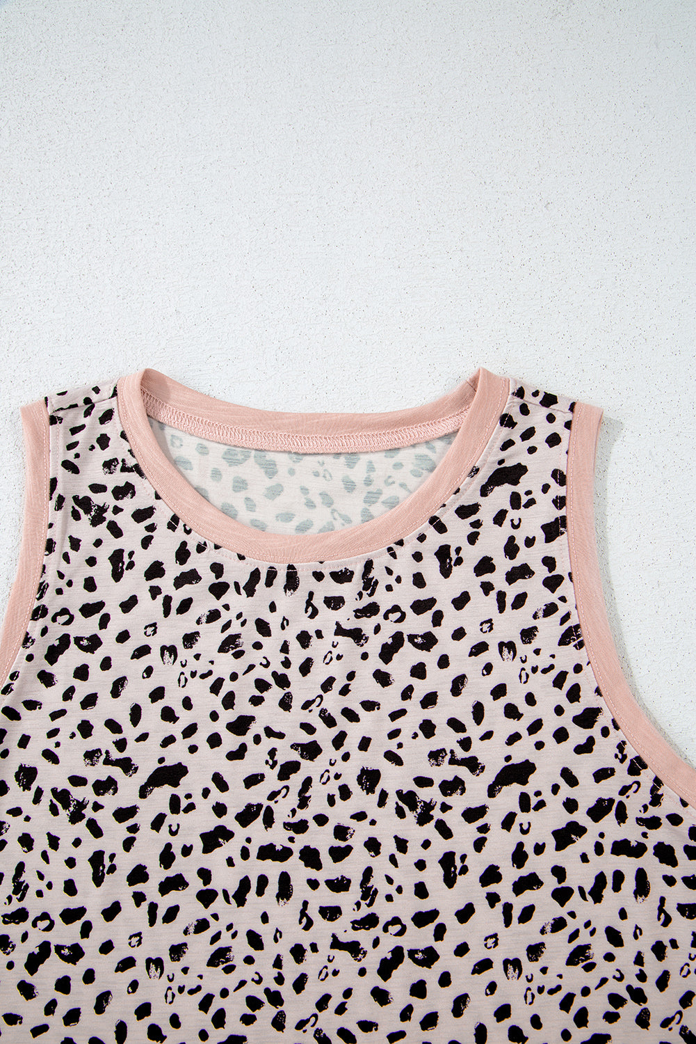 Tanktop met ronde hals en luipaardprint
