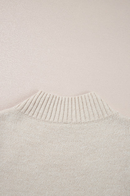 Perkament Pearl kralen high necy bodycon trui jurk