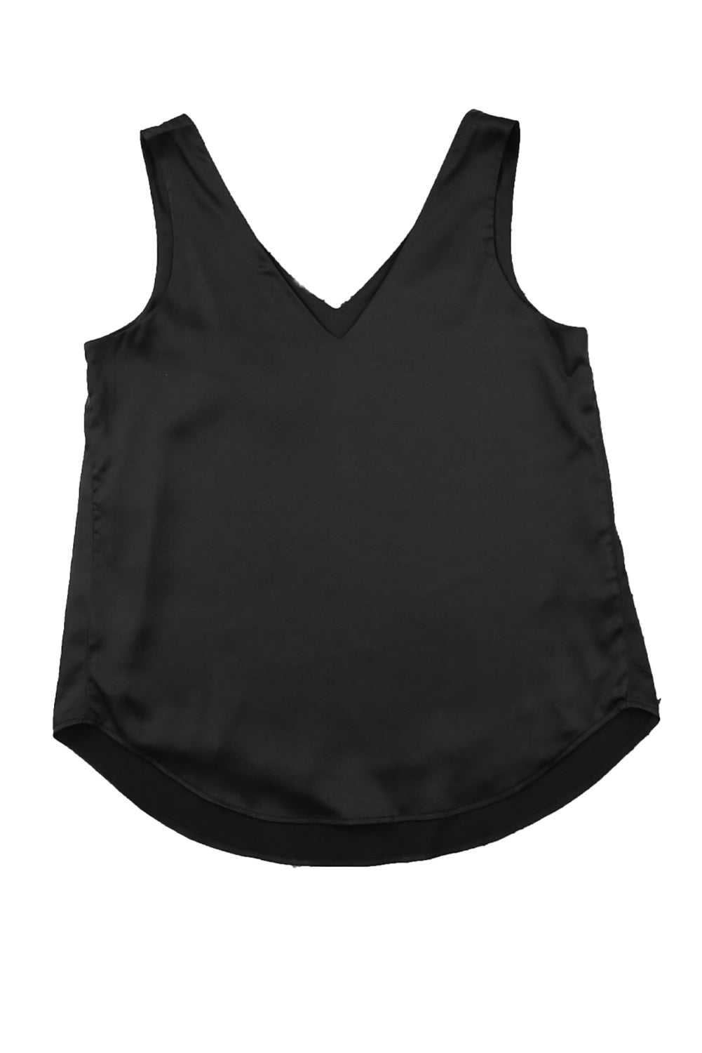 Zwarte diepe V-hals losse tanktop