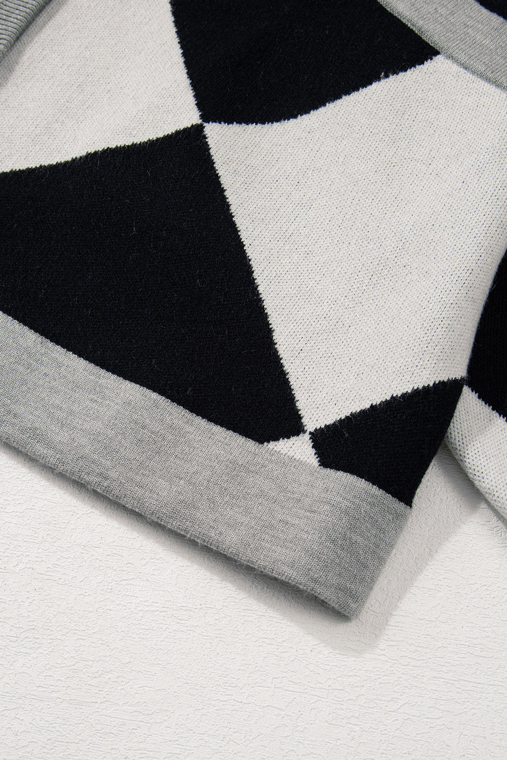 Zwart colorblock los vest met knoop en knoop