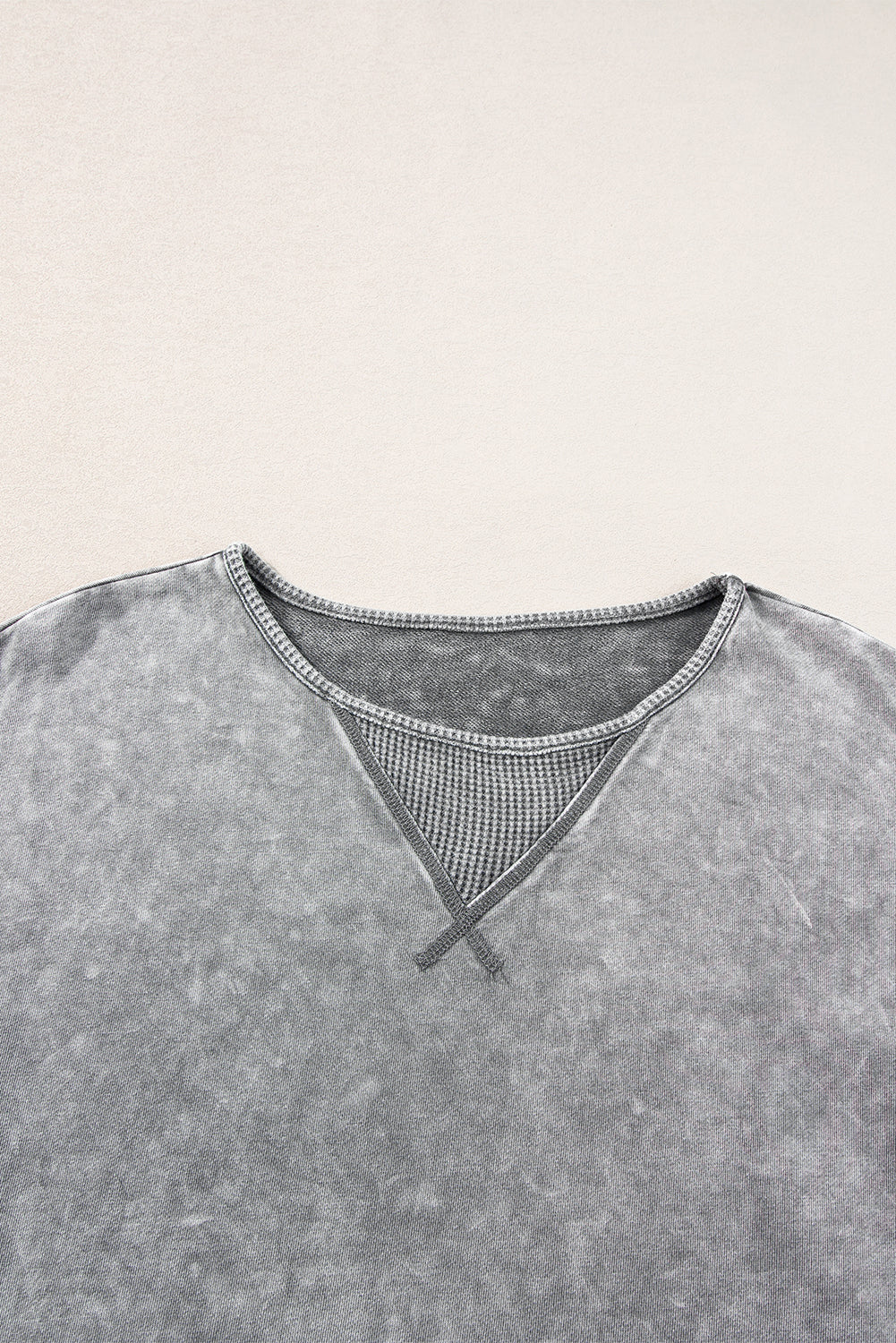 Filippijns grijs mineraal gewassen oversized T-shirt met zichtbare naad en verlaagde schouder