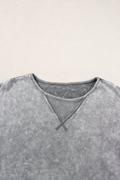 Filippijns grijs mineraal gewassen oversized T-shirt met zichtbare naad en verlaagde schouder