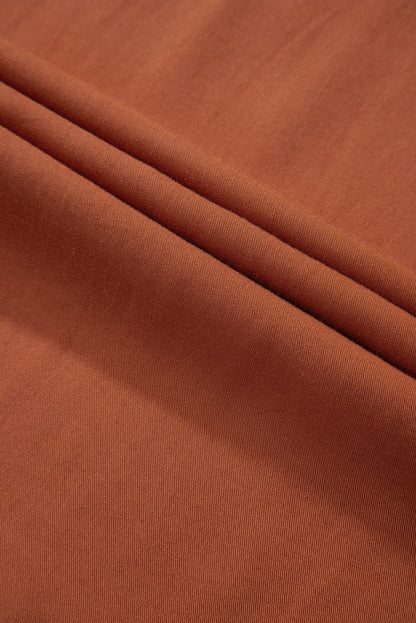 Kastanjebruine Cargo Pocket Trekkoord Taille Maxi Rok