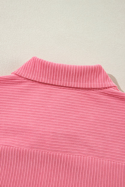 Bonbon Corduroy Flap Detail Knoopsluiting Split Shacket