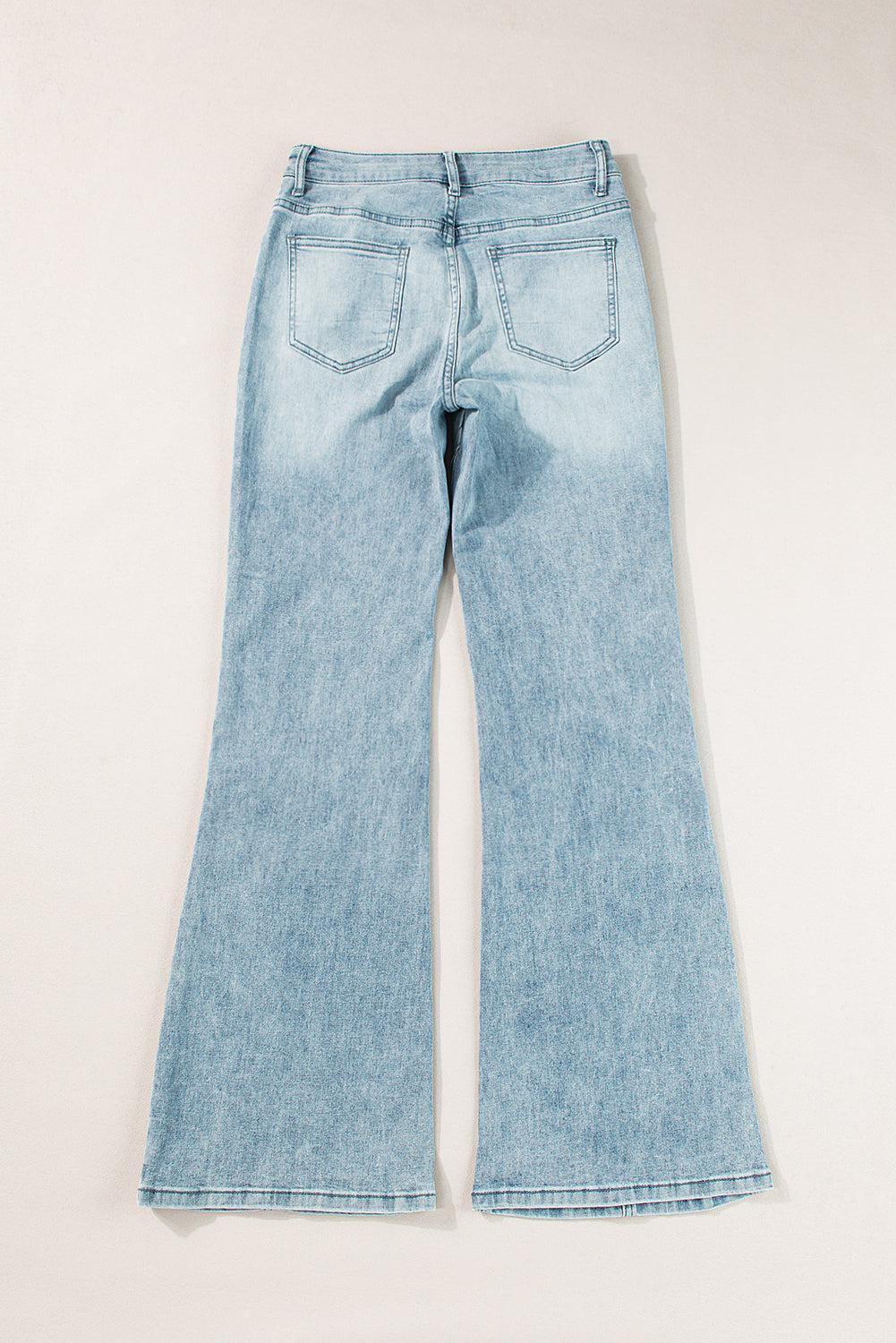 Dusk Blue Acid Wash Extra wijde pijpen, lange jeans met hoge taille