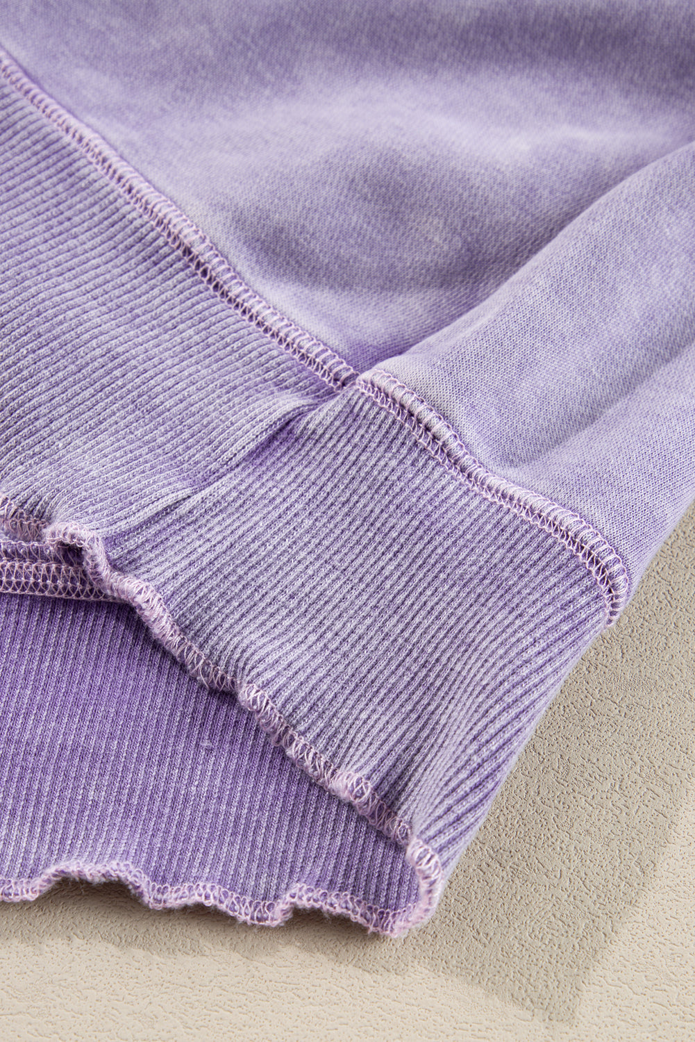Zeil blauw massief wafel gebreide patchwork raglan mouw sweatshirt