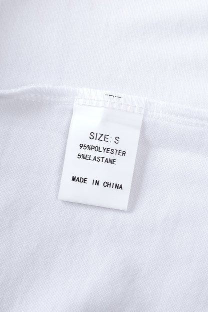 Witte effen tanktop met ronde hals