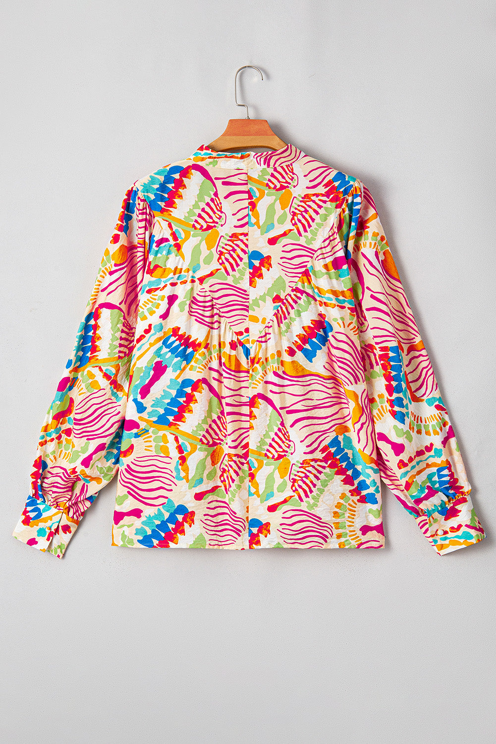 Oranje abstract bedrukt hoog met lage oversized shirt