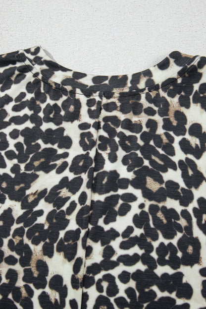 Black Cheetah Gedrukte casual T -shirt en shorts lounge set