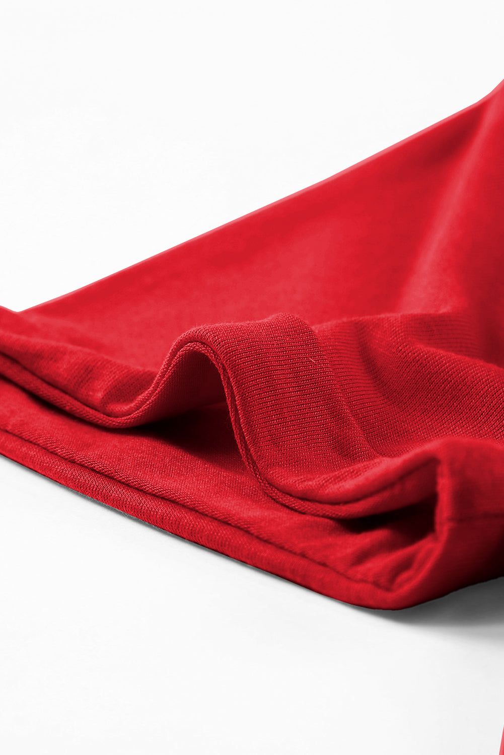 Rood casual effen T-shirt met ronde hals