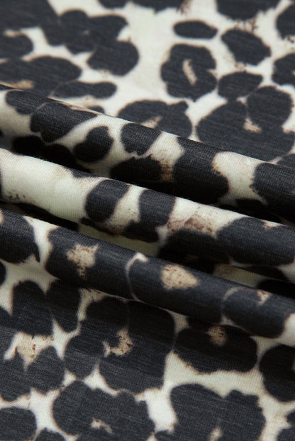 Black Cheetah Gedrukte casual T -shirt en shorts lounge set