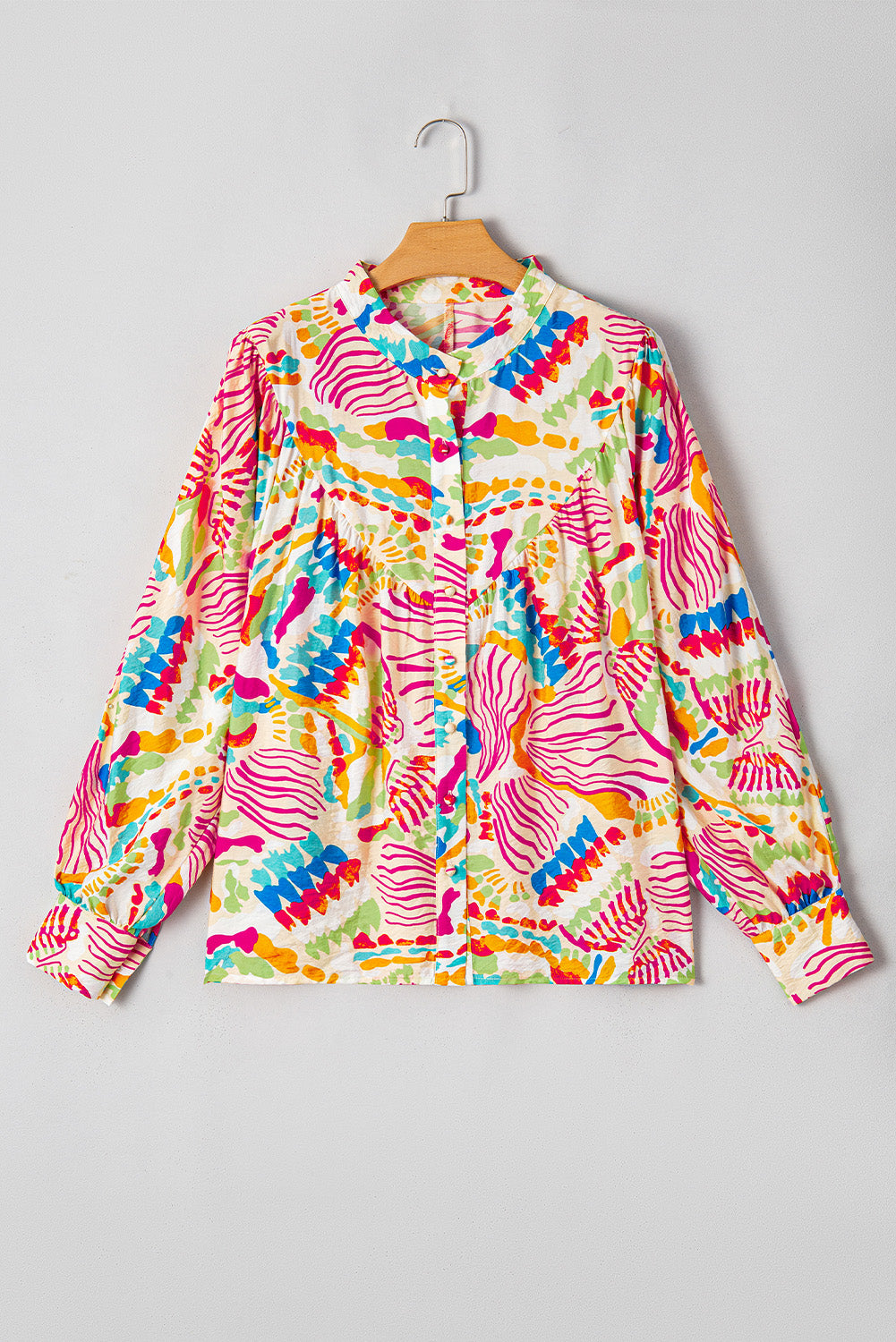 Oranje abstract bedrukt hoog met lage oversized shirt