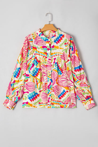 Oranje abstract bedrukt hoog met lage oversized shirt