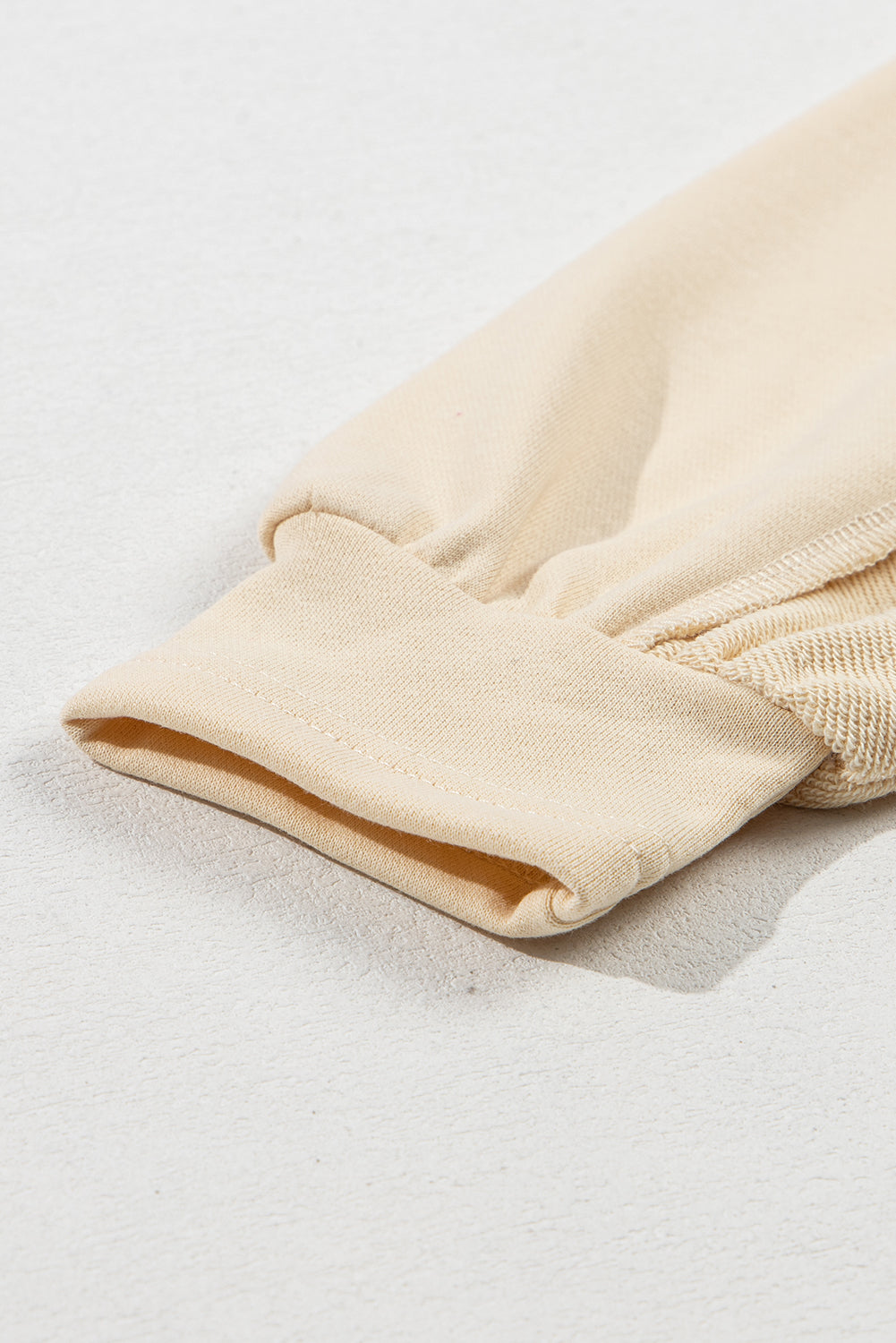 Beige Splicing Ronde Hals Pullover Sweatshirt