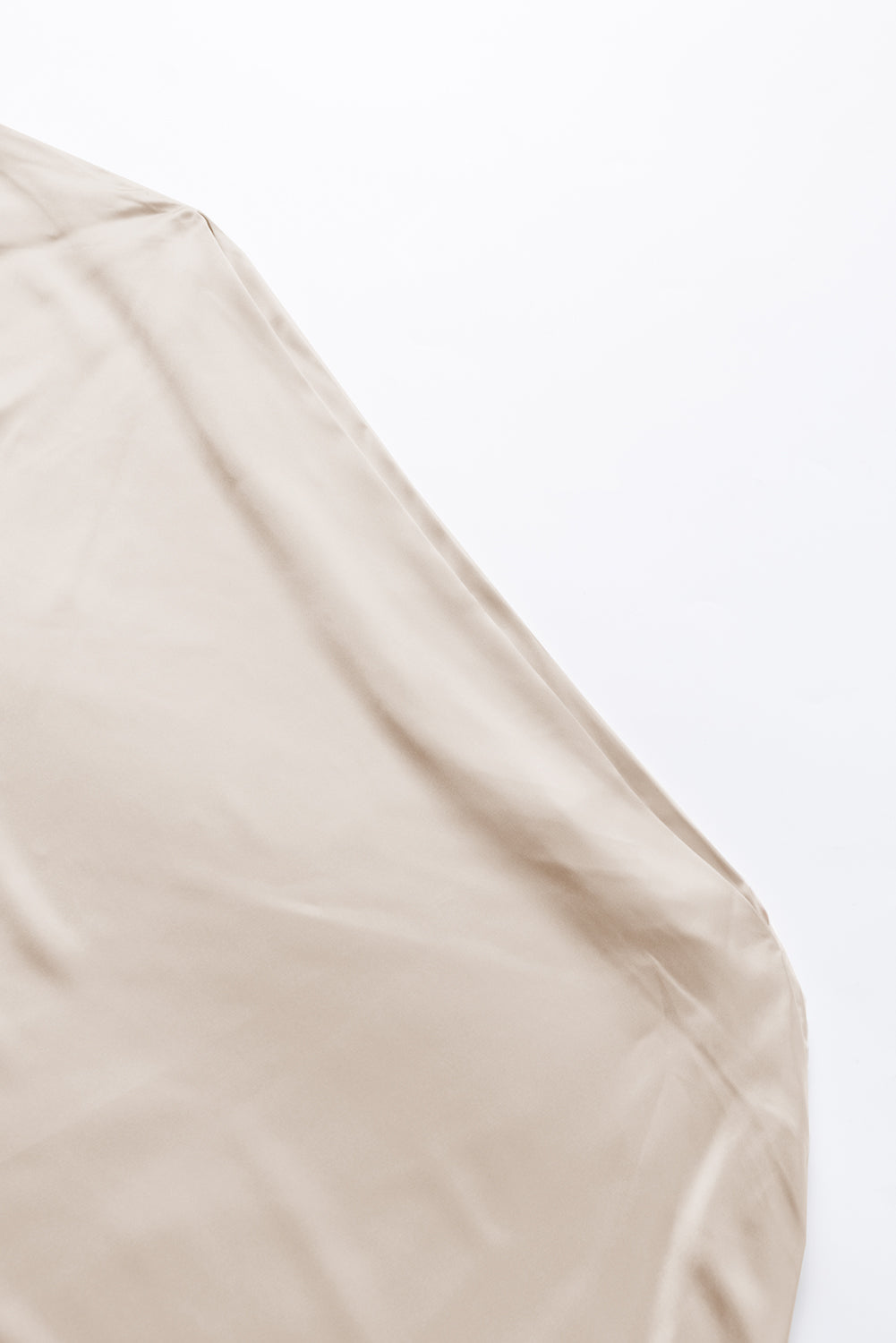 Bastique -  - Apricot Asymmetrical Neck Balloon Sleeve Satin Blouse