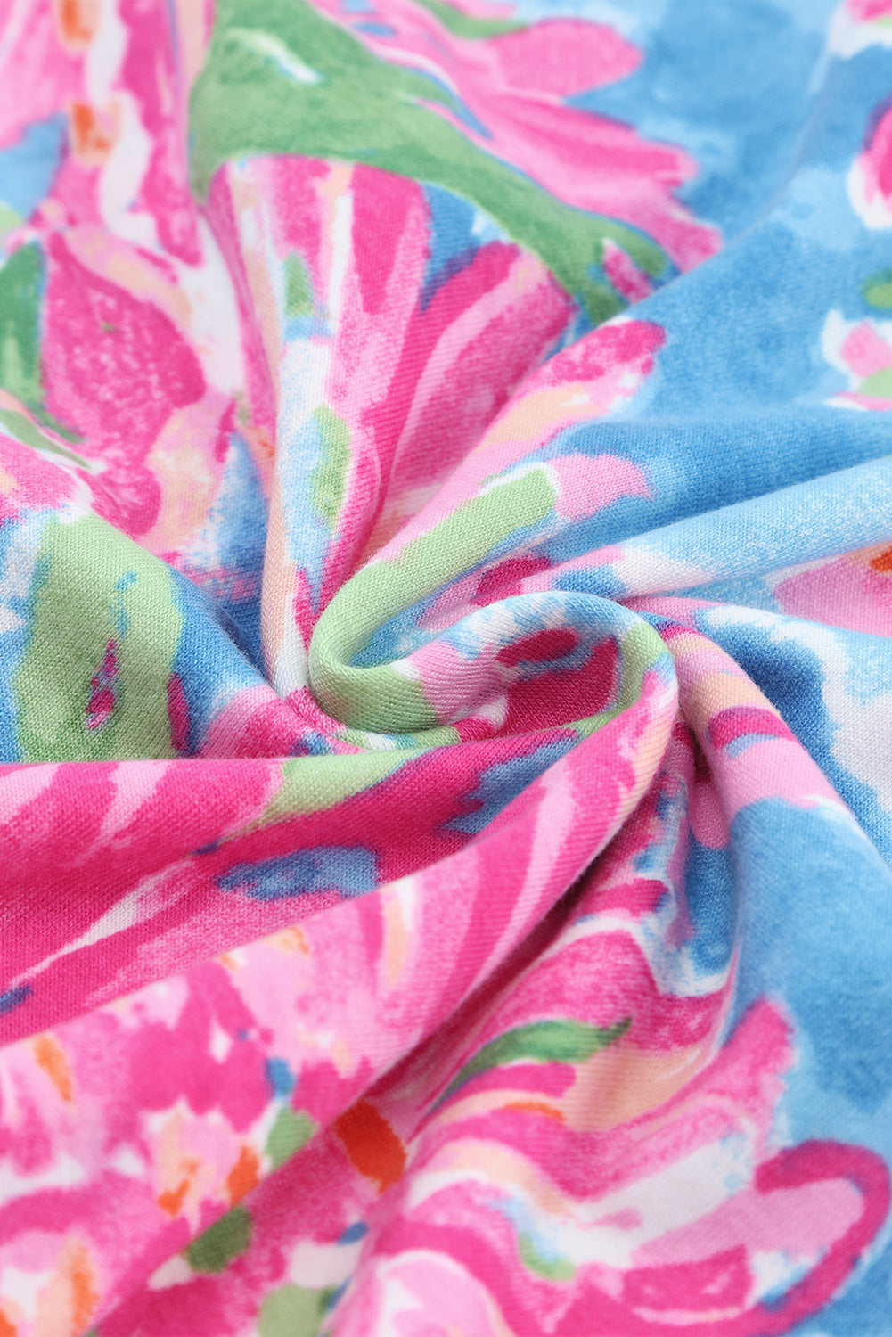 Roze bloemenprint vest met lange mouwen en knopen
