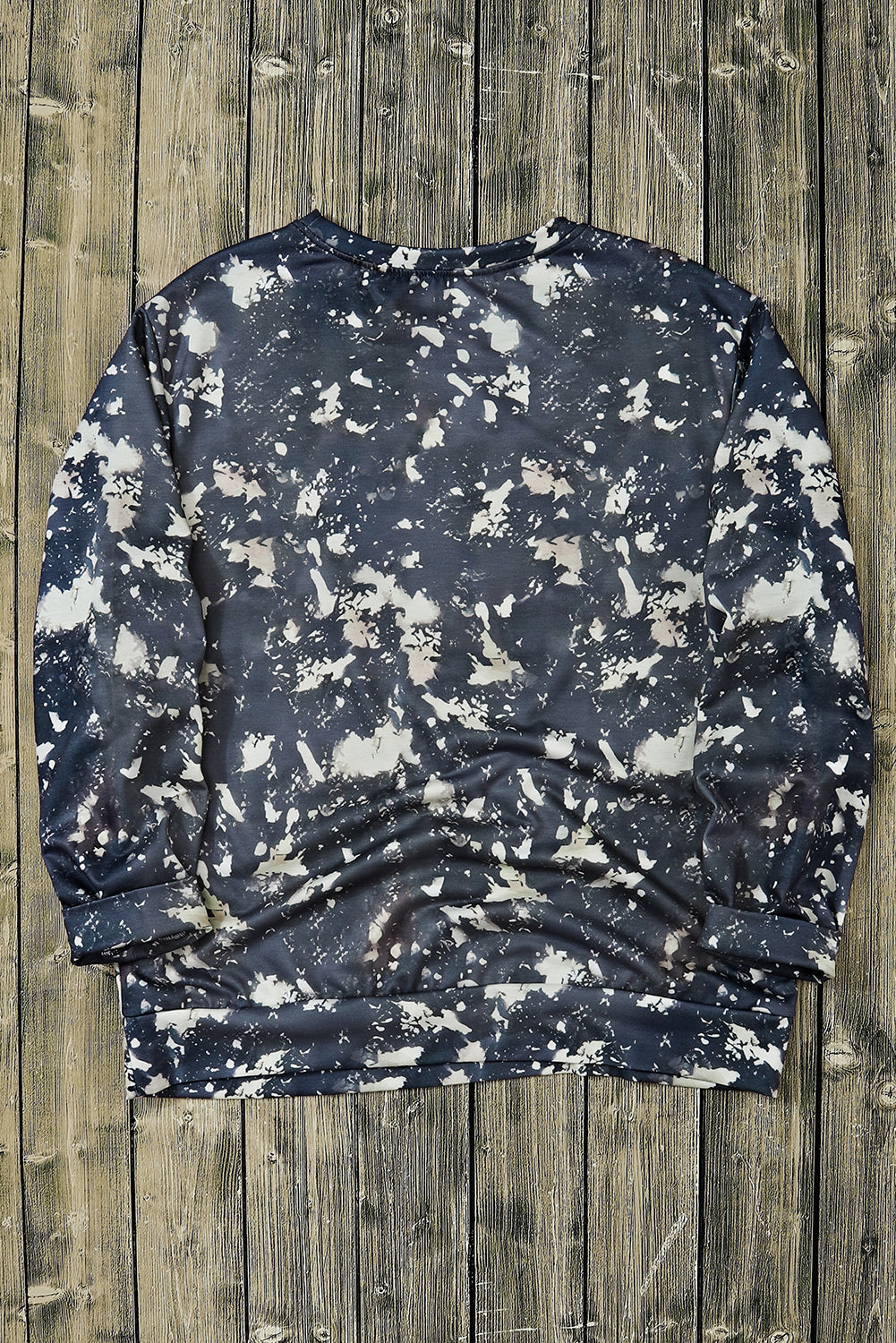 Veelkleurige vintage gebleekte tie-dye top met lange mouwen
