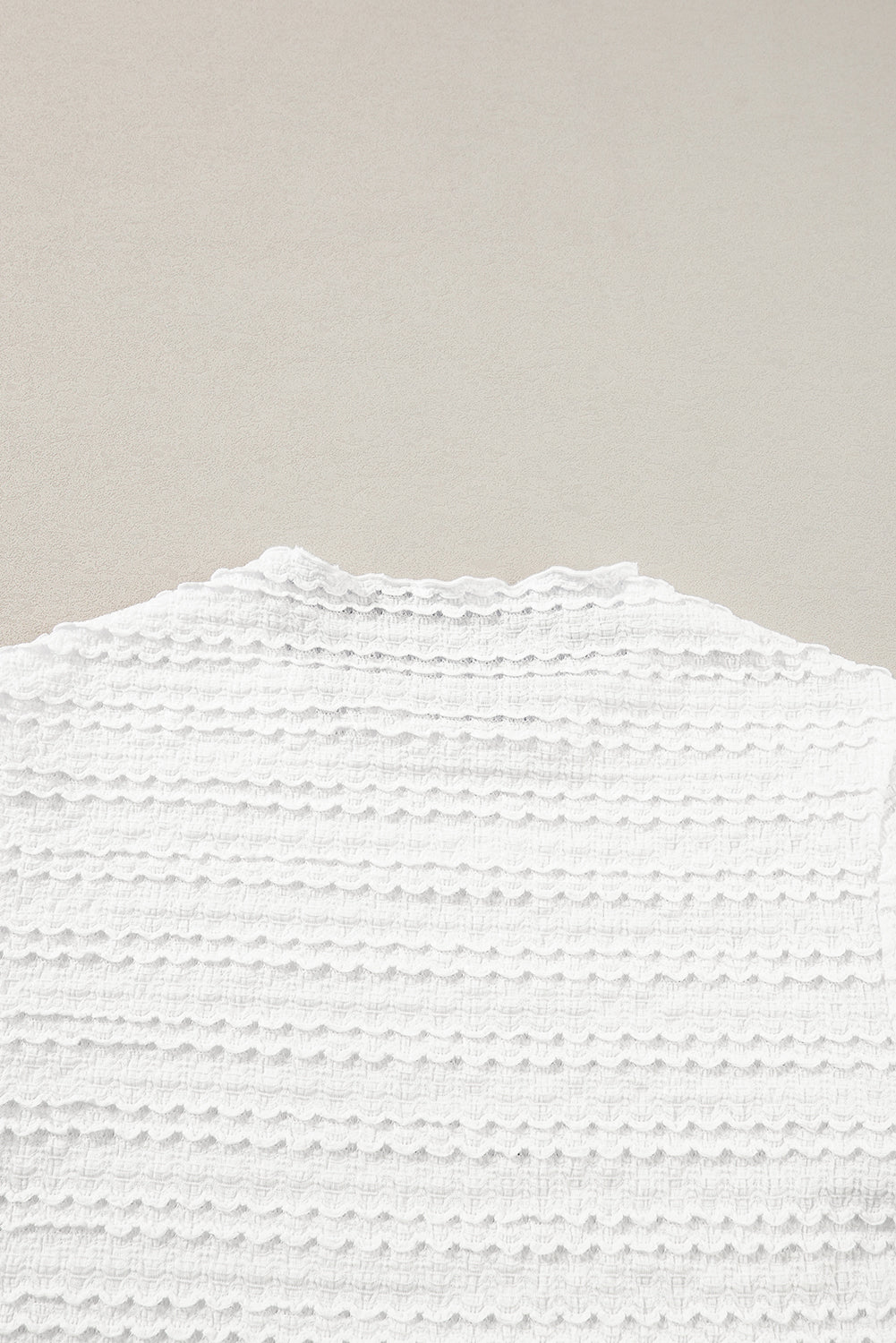 Witte gebreide jacquard slim-fit top