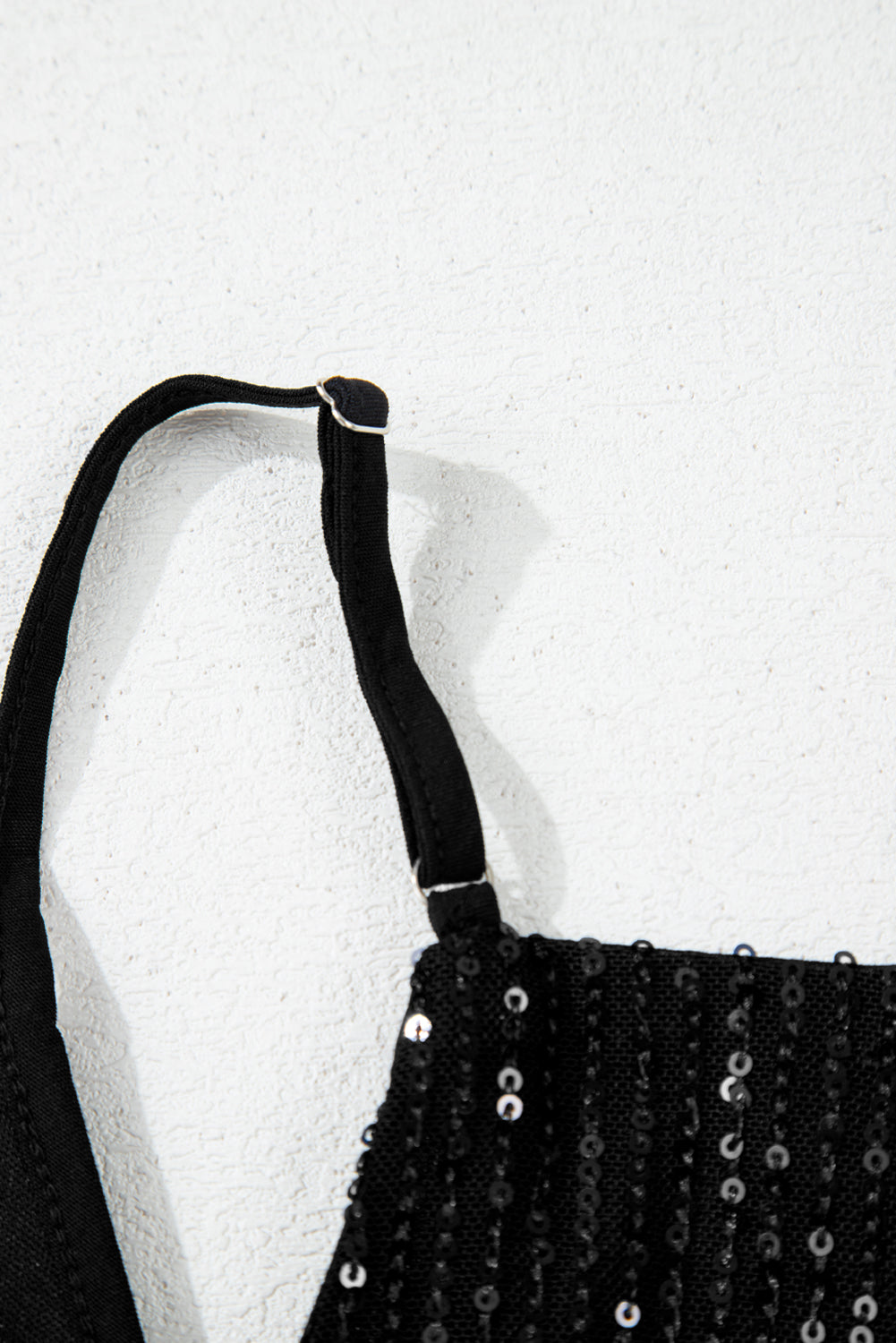 Zwarte racerback tanktop met pailletten